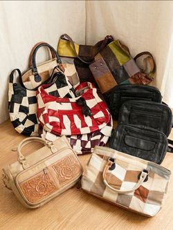 Handcrafted- Genuine Leather Patchwork Bag – Vintage Boho Style