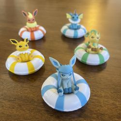 Pokemon Puka Puka Swim Ring Vol 4 Gashapon Figures 5 Piece Set.