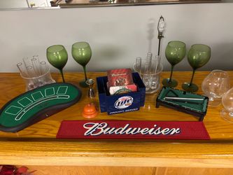 Bar Accessories, Games, Bar Mirrors, glasses and more