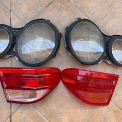 Tail lights from a Mercedes front and back