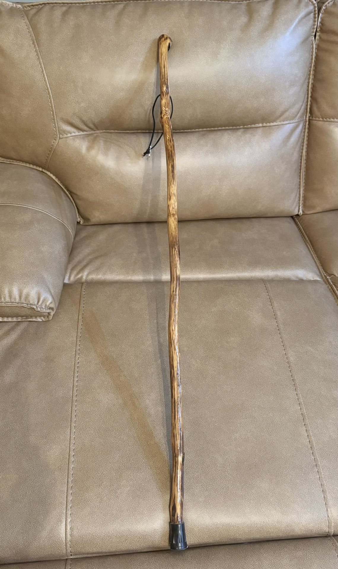Wood Walking Sticks & Canes 48” Tall W/Engraved Design On Top End