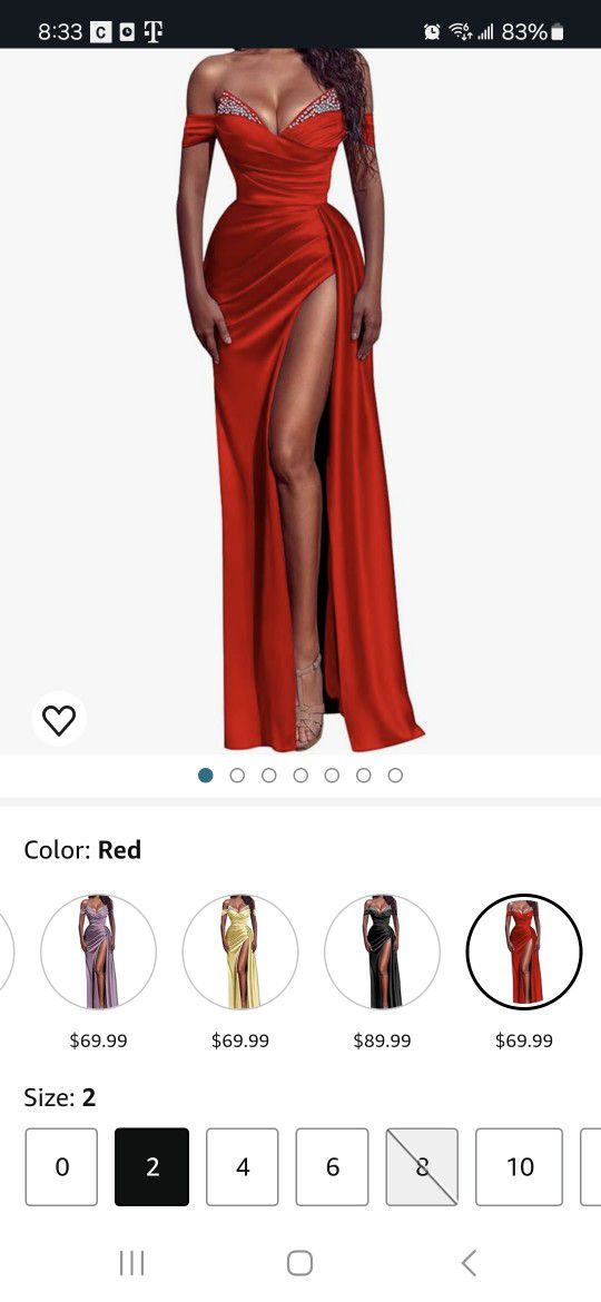 Red Satin Prom Dresses for Women Mermaid Rhinestone Formal Dresses Off Shoulder Evening Gowns with Slit

Prom Party Bridesmaid