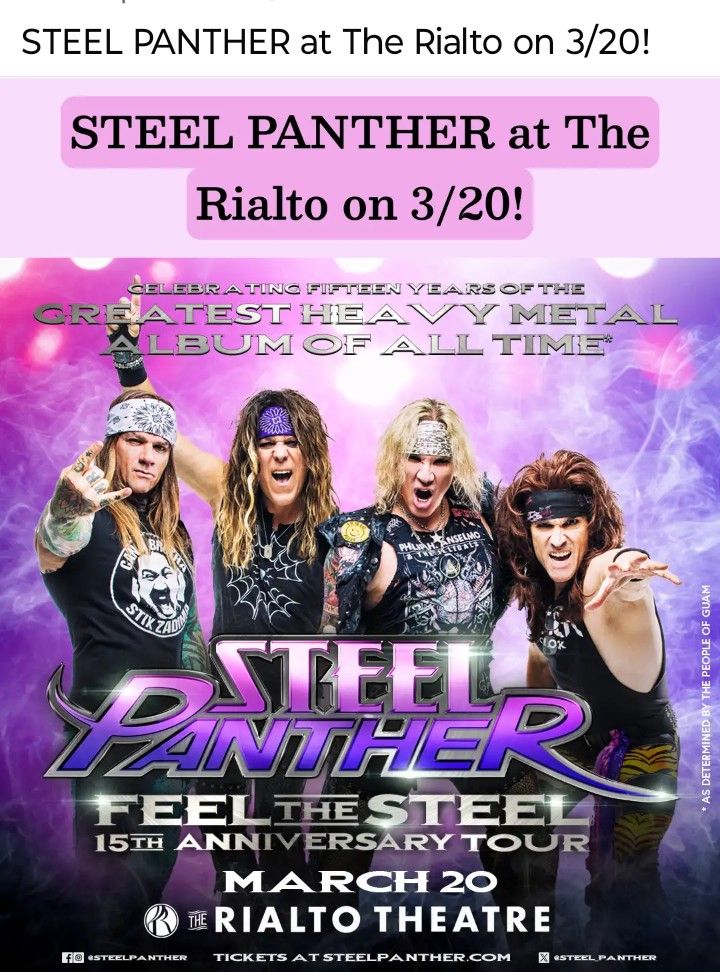 Steel Panther Tickets For Rialto Theatre