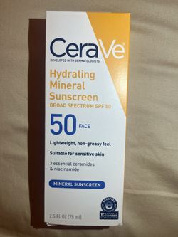 Cerave Hydrating Mineral Sunscreen 50 SPF 2.5 Oz