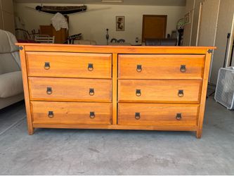 Solid Wood Six Drawer Bedroom Dresser