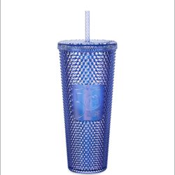Walt Disney World 50th Anniversary Geometric Starbucks Tumbler with Straw – Blue