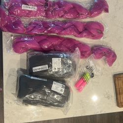 Pink and Brown Hair Weave