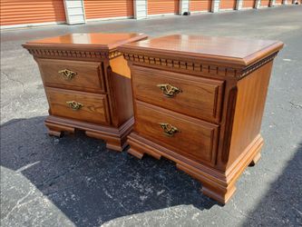 🔥VINTAGE SUMTER CABINET CO. STERLING OAK 🚨PAIR FOR SALE! Solid Wood🔥