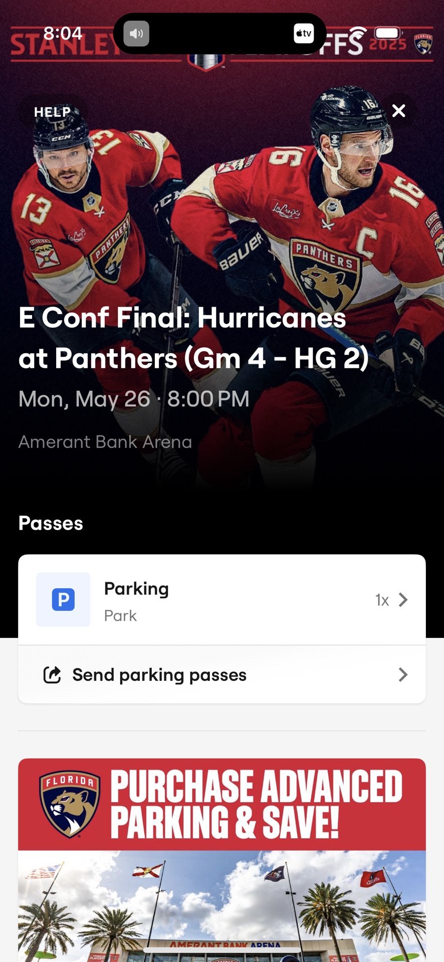 Florida Panthers Vs Carolina Hurricanes Parking - Game 4