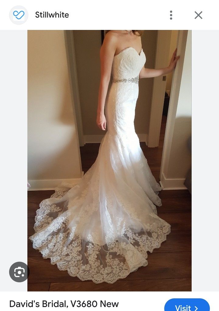 David Bridal Wedding Dress  V3680 (Used Once)