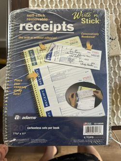 New- Receipt Books - 3 Pack 