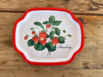 Vintage Small Metal Strawberry Design Tray