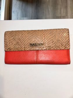 Marino Orlandi Womens Wallet Orange Red Leather Style