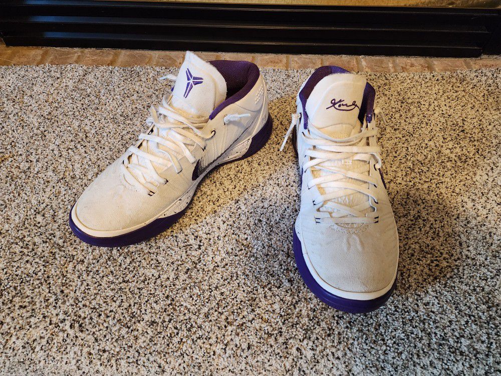 Kobe Bryant White & Purple Suede Shoes