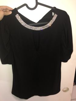 Black Short Sleeve Blouse 