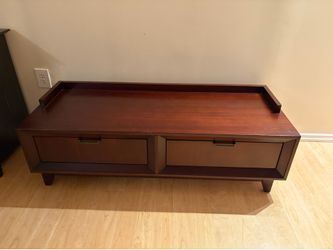 Wood Storage Bench with Two Drawers