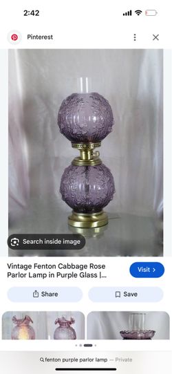 Vintage Fenton Parlor Lamp
