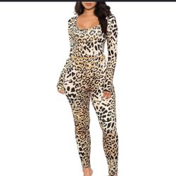 Women's Leopard Print Jumpsuit