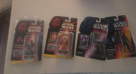 Star Wars Action Figure Lot: Darth Maul, Queen Amidala, Dash Rendar, TIE Fighter Pilot qty4