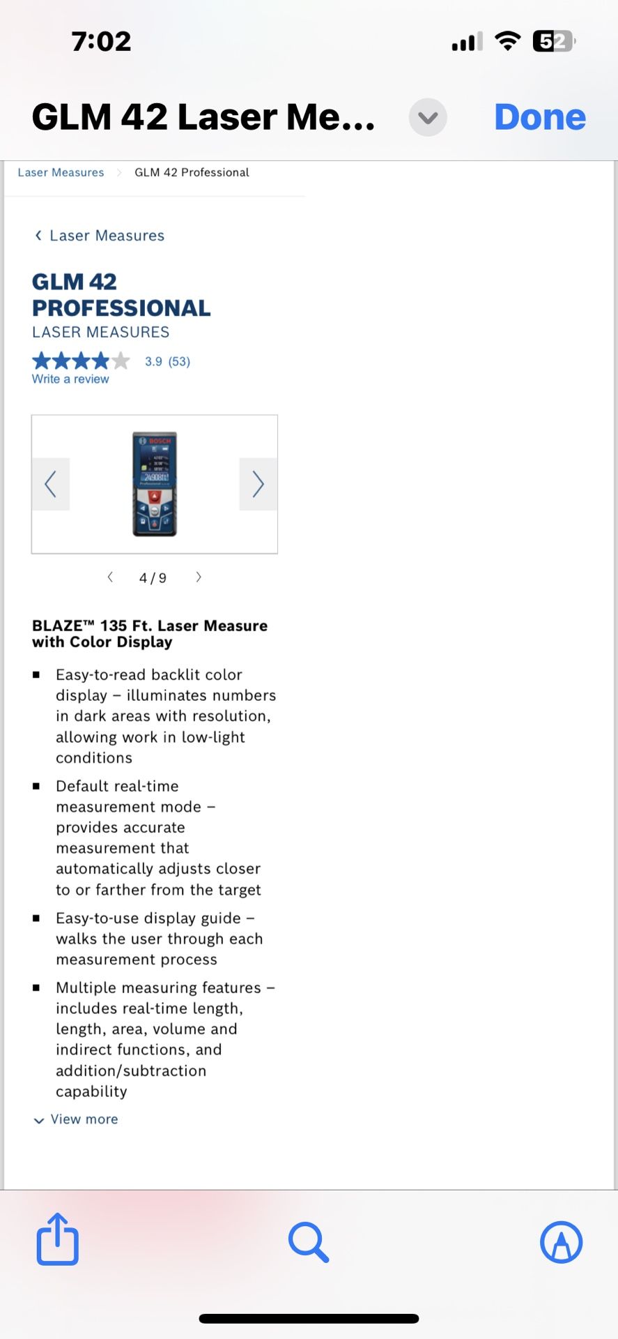 Bosch Professional GLM42 135' Laser Measure