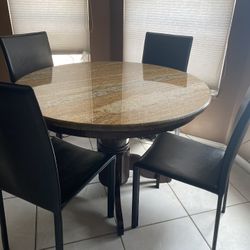 REAL GRANITE Custom Table (really Heavy!) with 4 Chairs