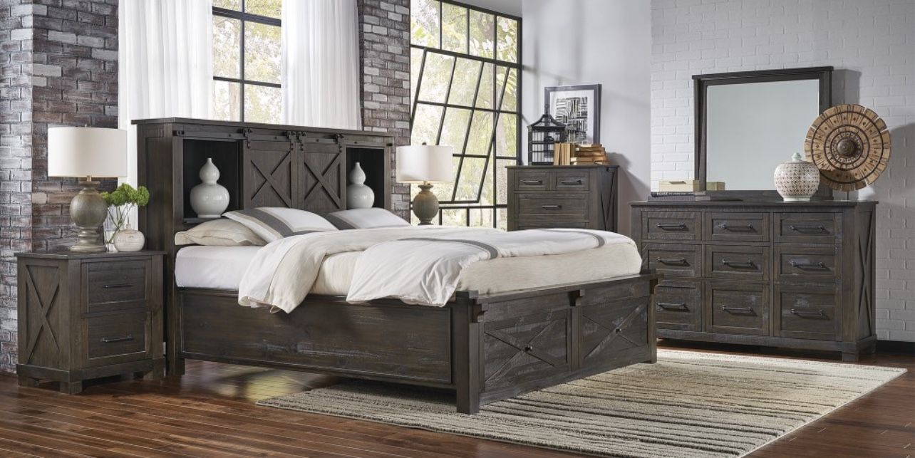 Queen Sized Bed Frame With Dresser And Nightstand