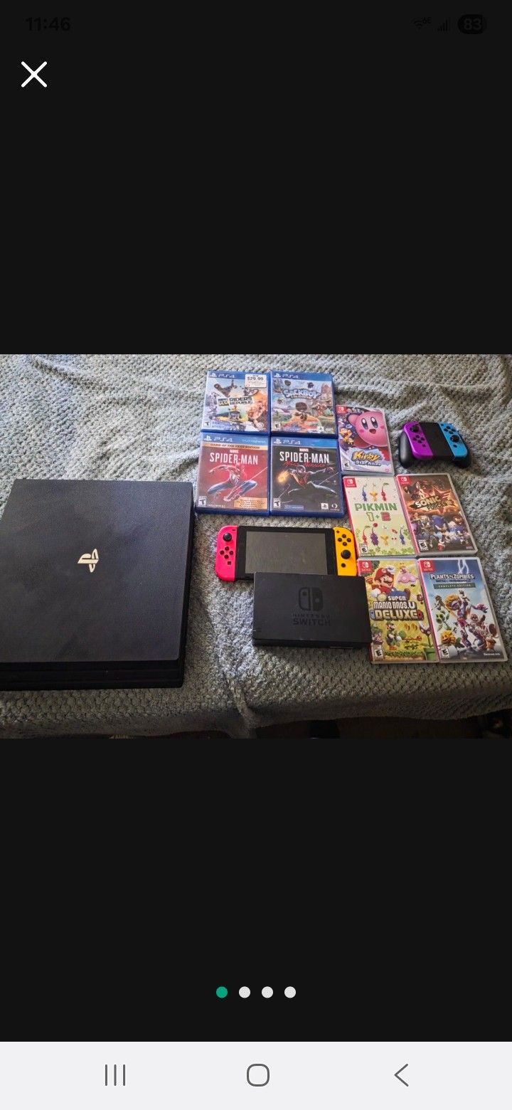 Ps4 + Switch + All Cords And Controllers