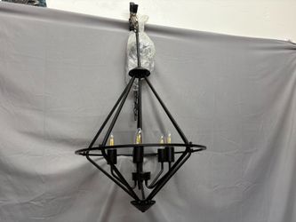 Black Geometric Cage 5-Light Chandelier