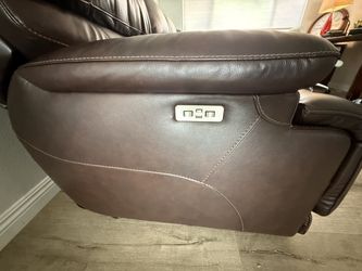 Costco Leather Power Reclining Sofa with USB