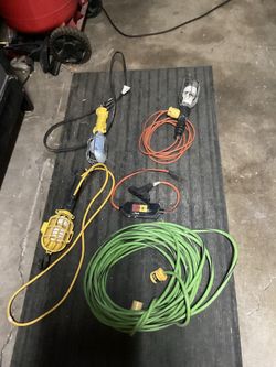 Drop light and extension cords