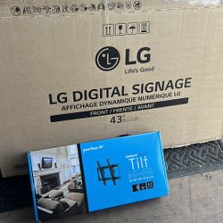 LG 43” Digital Monitor And Wall Mount