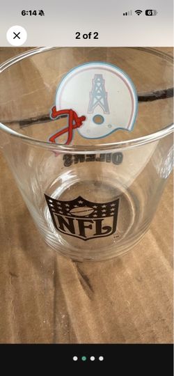 4 Of Vintage Houston Oilers Beverage Glass w/Oil Derrick Helmet & NFL Logo