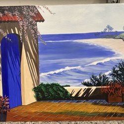 Hand-painted Beach scene 