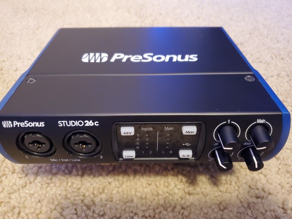 Studio 26c
2x4, 192 kHz, USB-C® Compatible Audio Interface