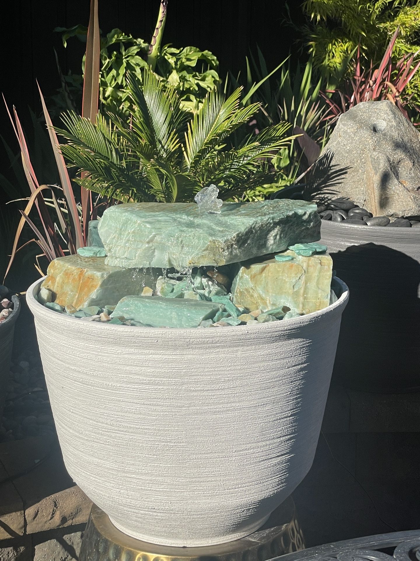 24” Custom Natural Stacked Turquoise Quartzite Rock Water Fountain Complete Package⛲️