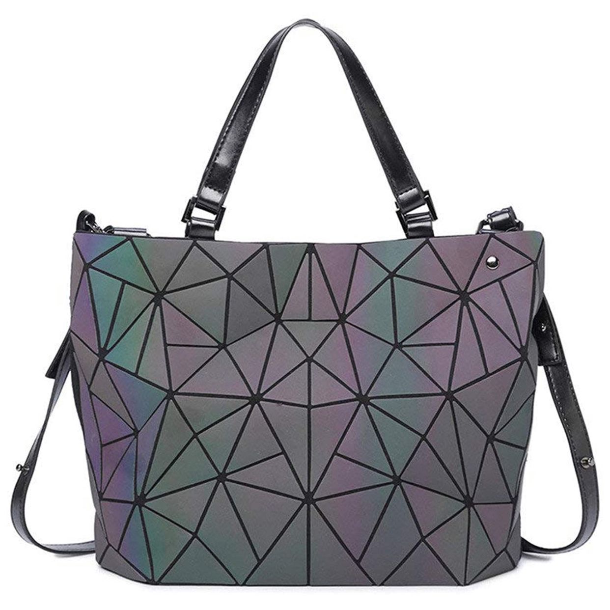 Luminous Geometric Purses and Handbags Women Tote Bag Holographich Flash Reflactive Crossbody Bag Backpacks