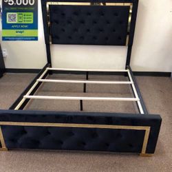 Black And Gold Queen Size Bed Frame 