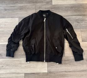 Zara Men’s Black Bomber Jacket