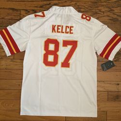 White Kansas City Chiefs Travis Kelcey Super Bowl Patches Jersey #87
