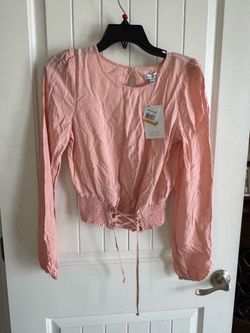 New Love Fire Long Sleeve Pink Junior Top Size S