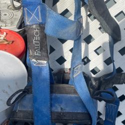 “Falltech” Full Body Safety Harness And A 6,000 Lbs. Stainless Steel Trailing Rope Grab 