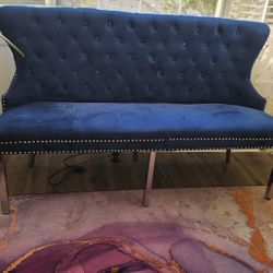 Blue Highback Winged Sofaseat
