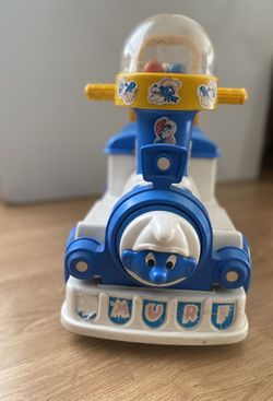 1982  Vintage Popin Smurf Train Ride On  Kids