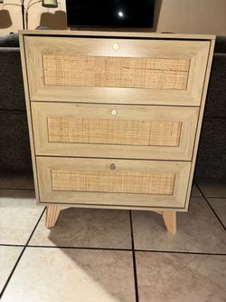3-Drawer Nightstand with Charging Station