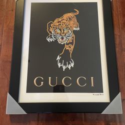 Fairchild Paris Gucci Tiger Framed Art Print 13.5" x 19.5"