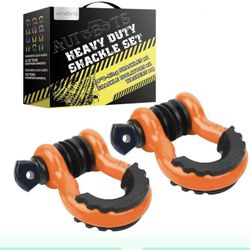 AUTOBOTS D-Ring Shackles 3/4" (2 Pack),Bow Shackle 41,887Ib Break Strength Winch Shackle With 7/8" Pin For Tow Strap,Snatch Block,Off-Road Jeep Truck 