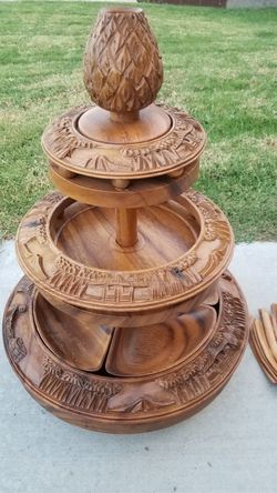Large wood serving dish