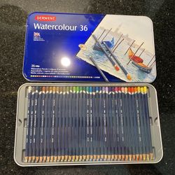 Derwent 36 Watercolor Pencil Metal Tin Set NEW