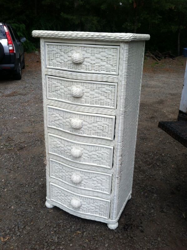 Tall wicker dresser