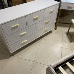White And Gold Dresser